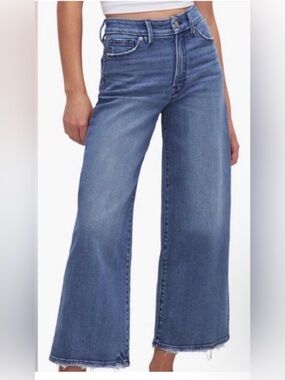 Good American palazzo Jeans in Blue Wash